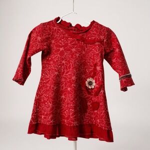 Naartje red and pink long sleeve dress‎ 6-12M
